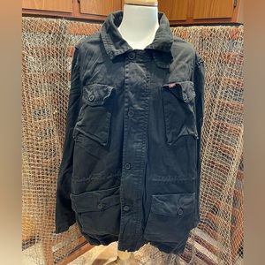 Levi's Men's Black Cotton Six Pocket Military Jacket Standard and Big & Tall 2XL